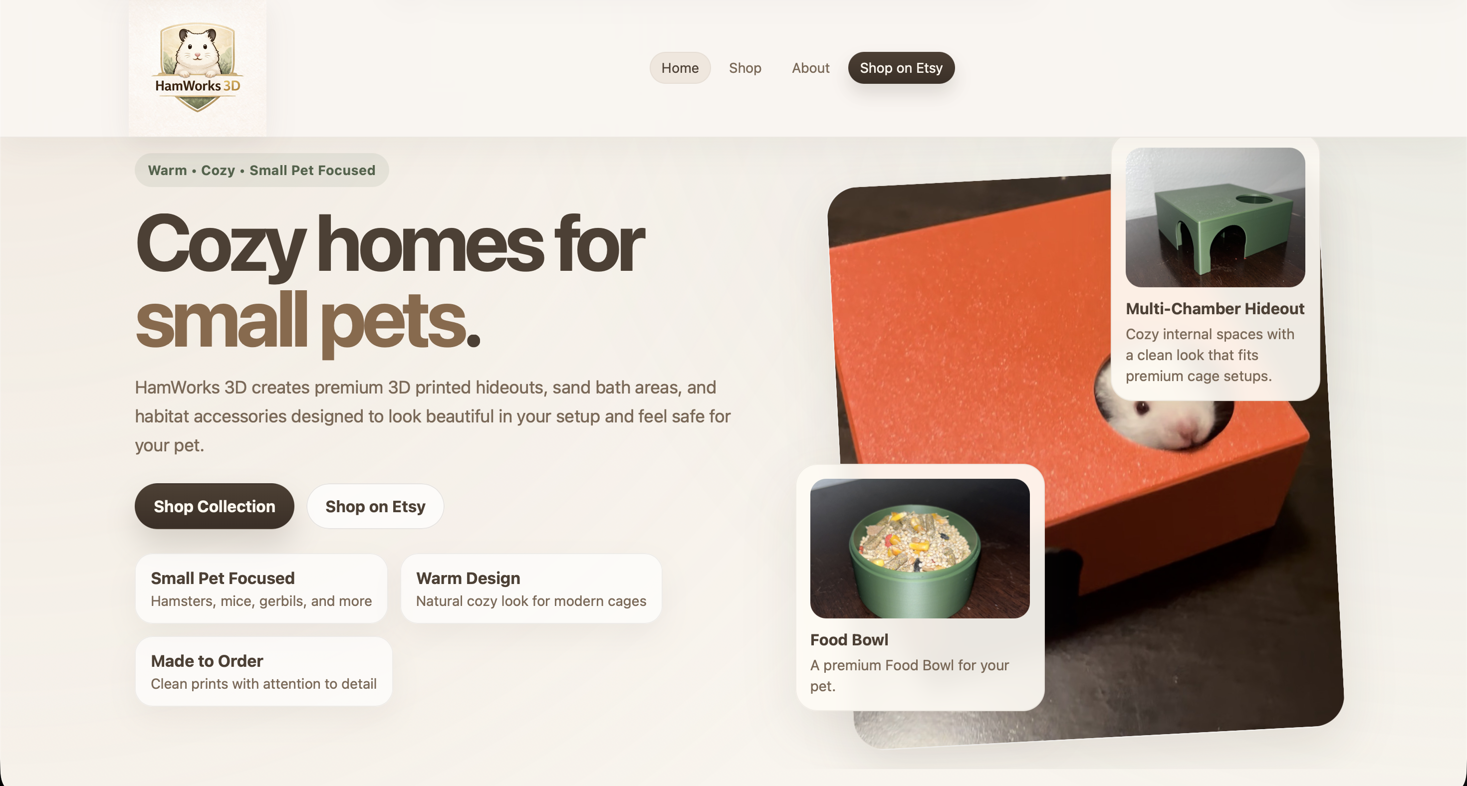 Small business landing page