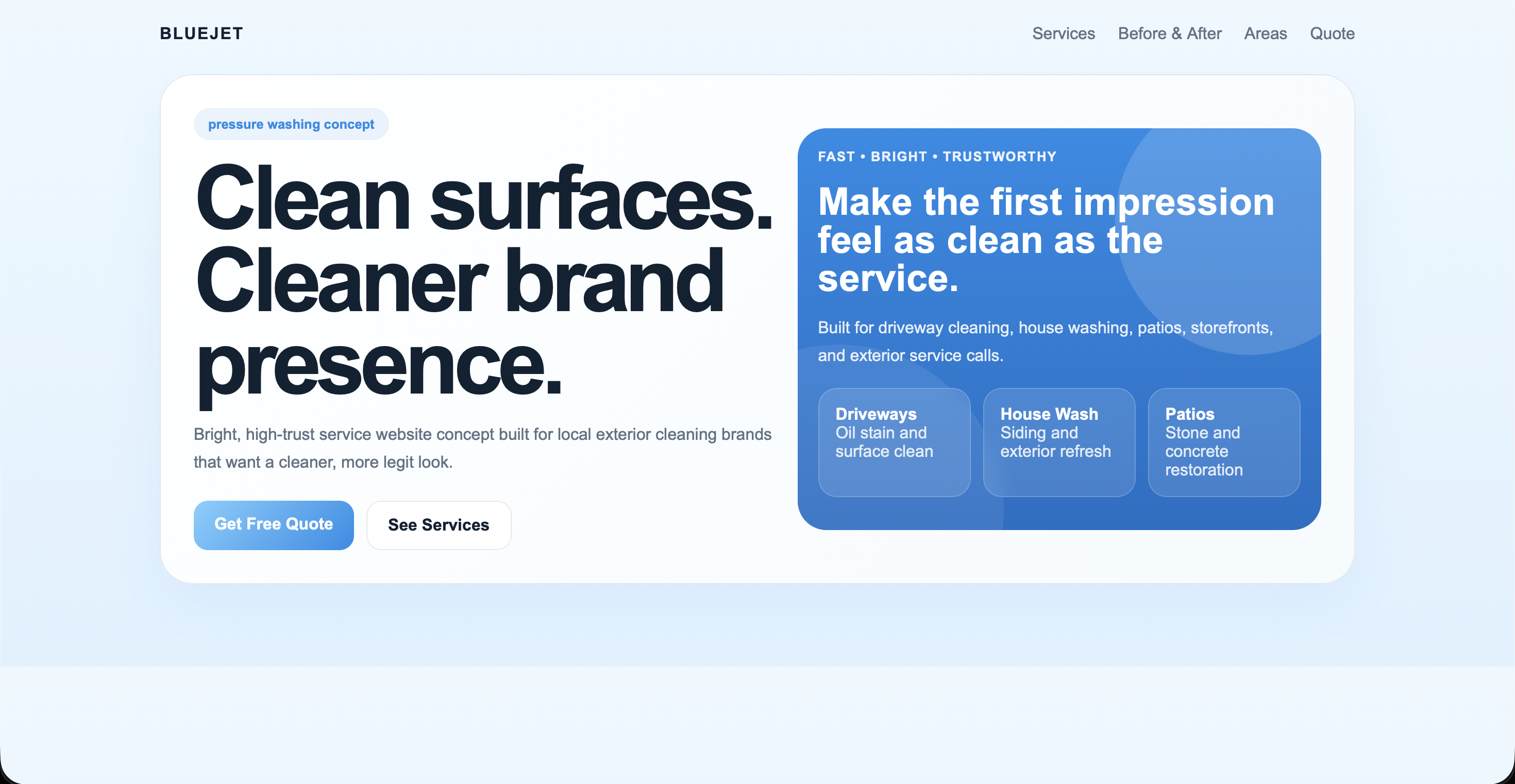 Pressure washing website